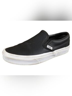 Vans Black Perforated Slip-On with White Sole